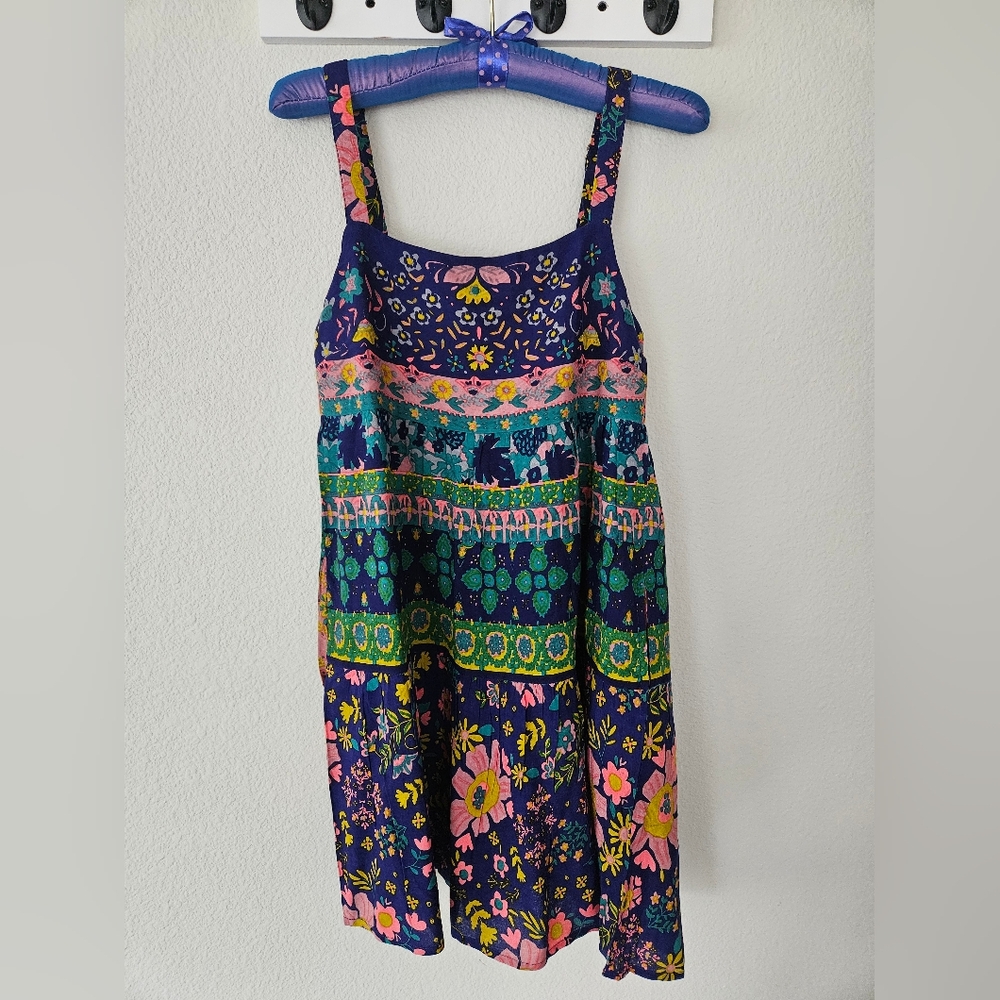 Natural Life Patricia Sun Dress Pockets Boho Hippie Floral XS Nwt